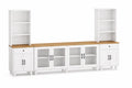 MDF Wei? Holz TV-Schrankwand mit Glas 200cm