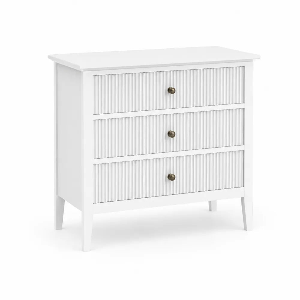 Wei?e MDF-Holz Kommode mit 3 Schubladen