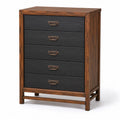 Kommode aus Holz und Metall mit f¨¹nf Schubladen Braun Schwarz 120x80x40cm
